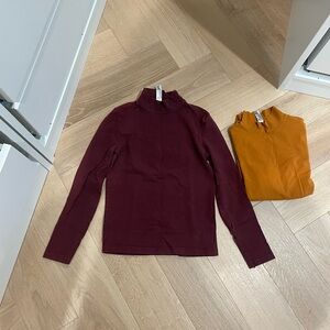 American Apparel Mock Neck Top In Size S/ Purple Top